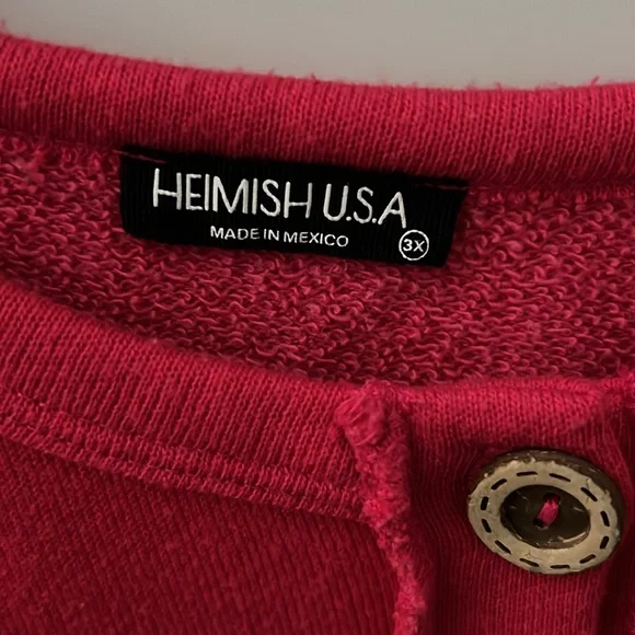 HEIMISH USA Hot Pink Buttoned Top - Picture 2 of 4